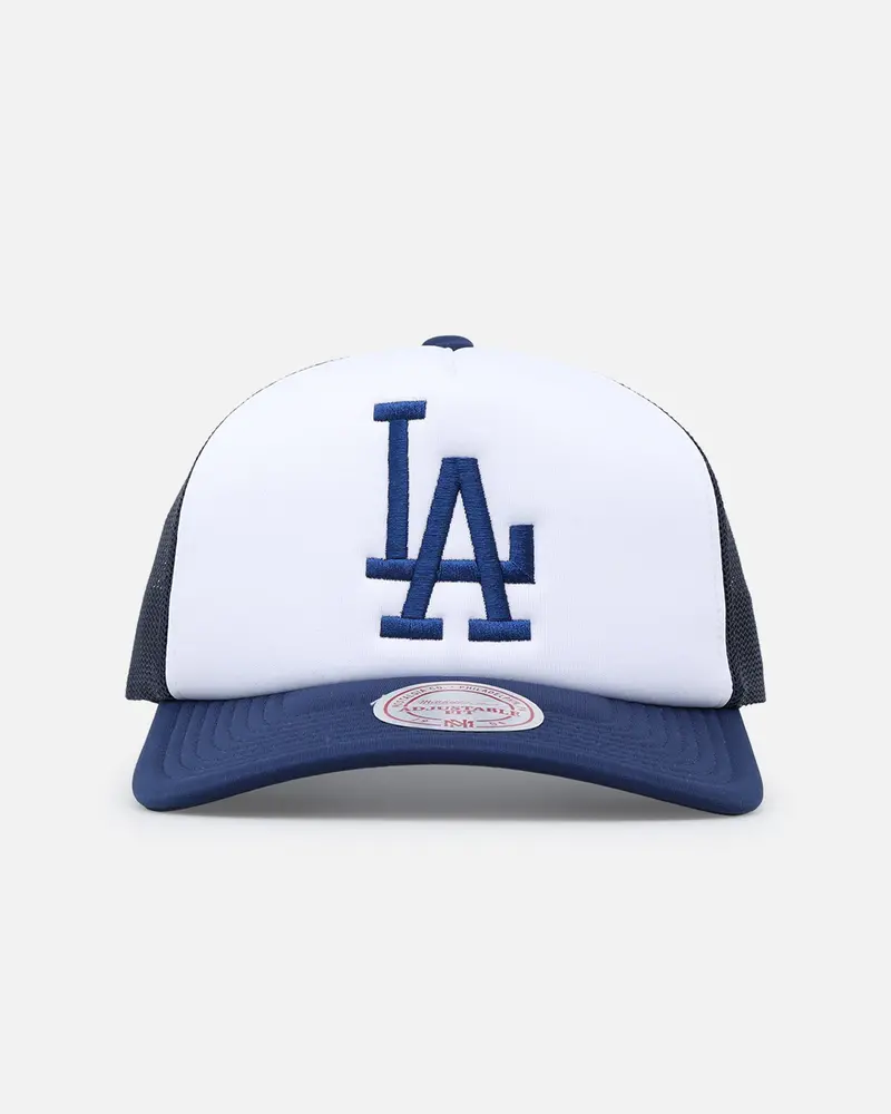 Mitchell & Ness Los Angeles Dodgers Logo Foam Trucker Snapback Blue/White 1