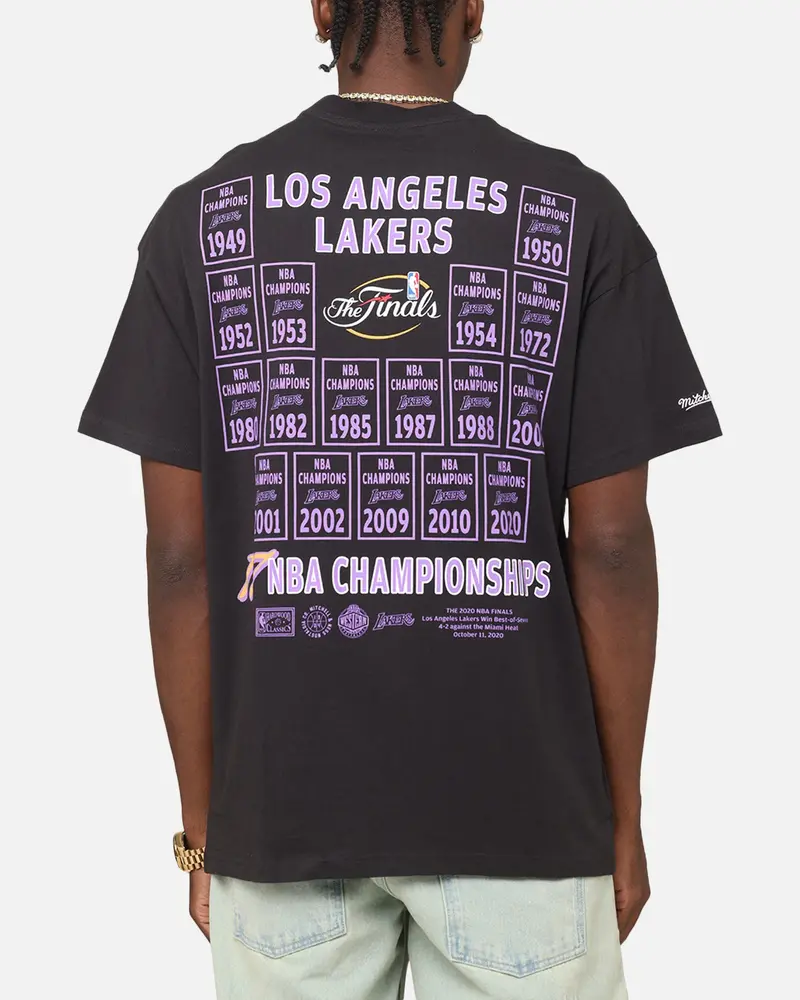 Mitchell & Ness Los Angeles Lakers Champions Report "Champ Pack" T-Shirt Faded Black 2