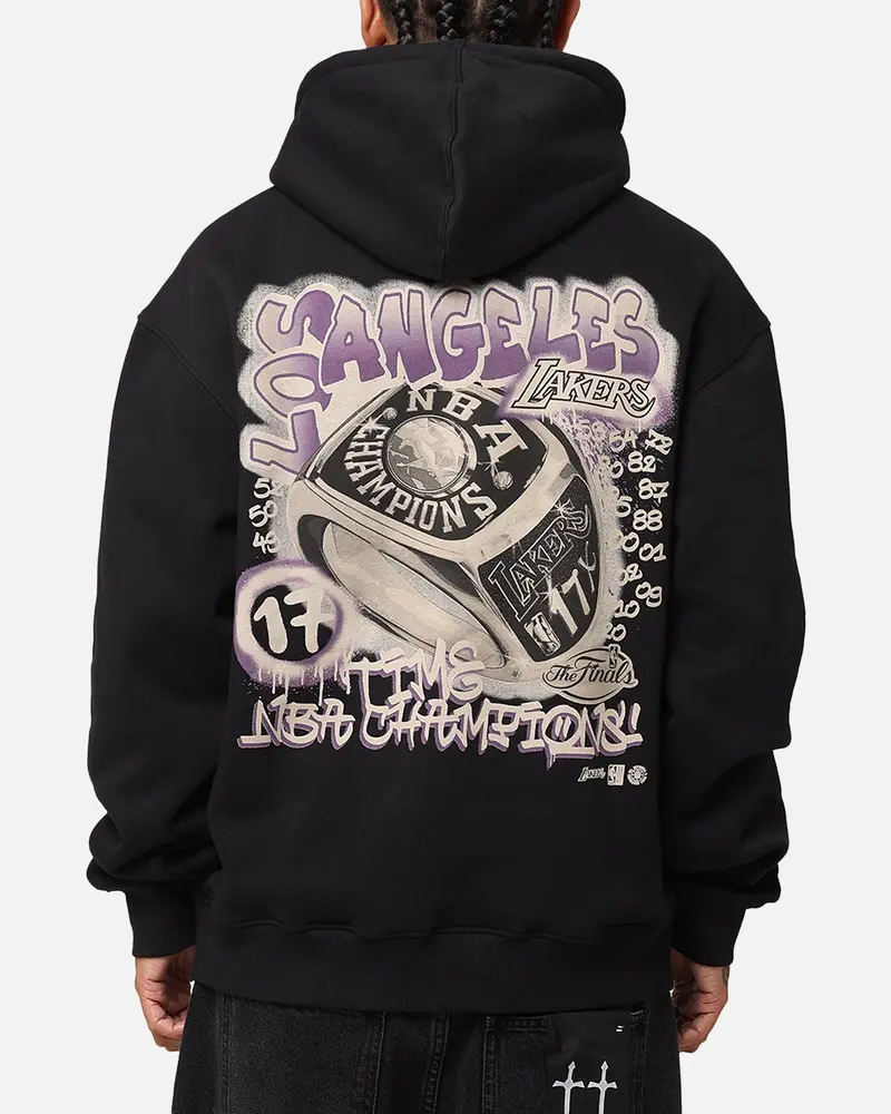 Mitchell & Ness Los Angeles Lakers Champs Graffiti Hoodie Faded Black 1