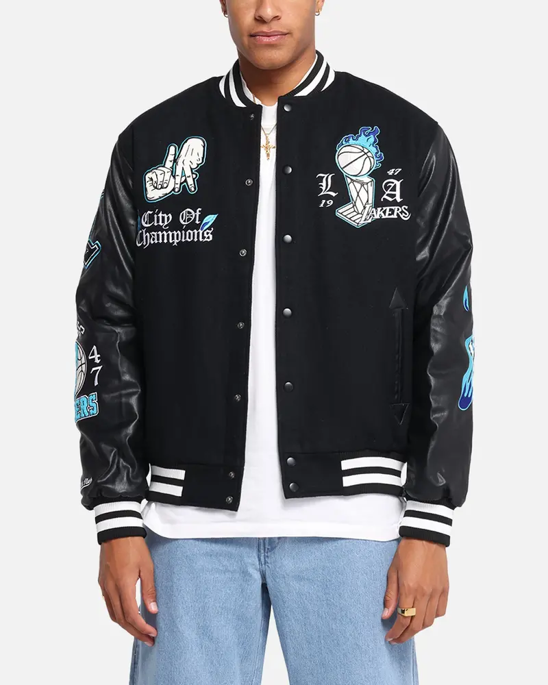 Mitchell & Ness Los Angeles Lakers City Of Champions Varsity Jacket Black 1