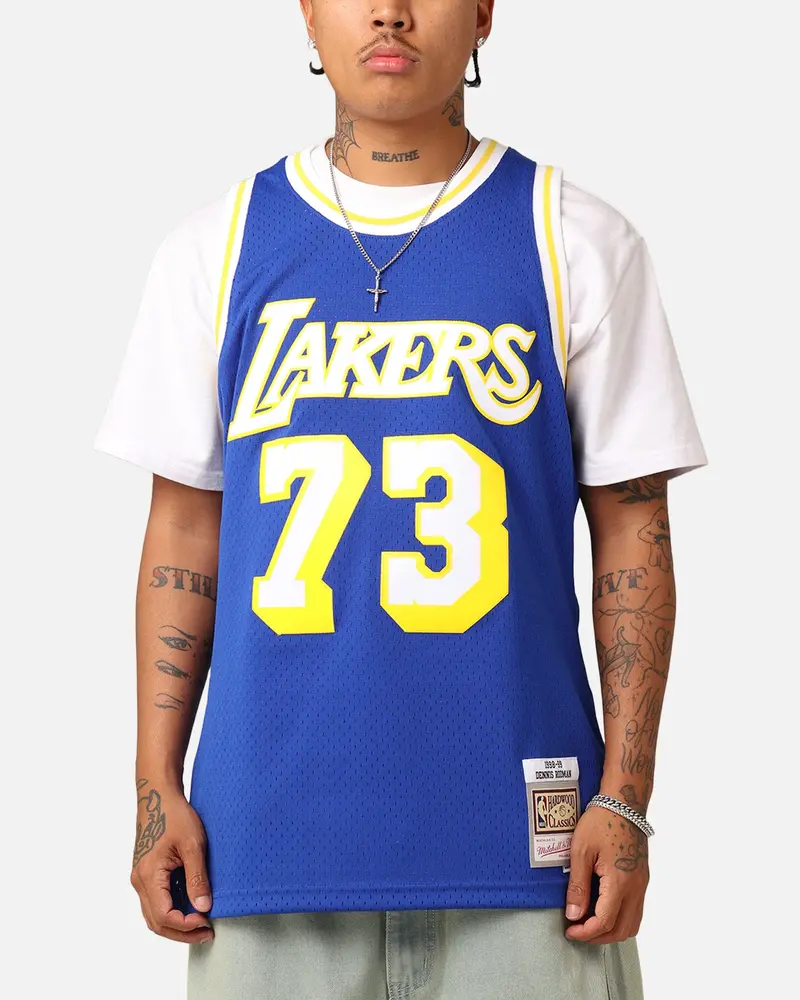 Mitchell & Ness Los Angeles Lakers Dennis Rodman '98-99 College Twist Swing Jersey Blue/Yellow 1