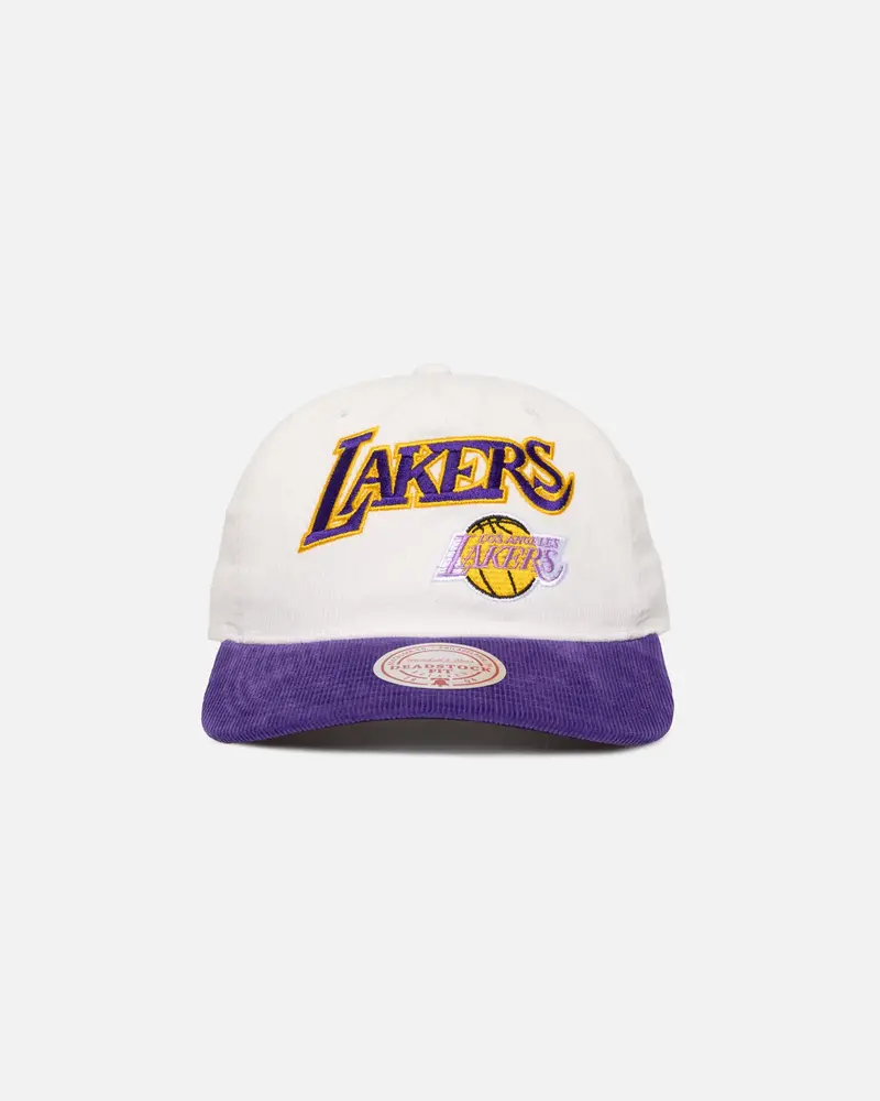 Mitchell & Ness Los Angeles Lakers History Origin Snapback White/Purple 1