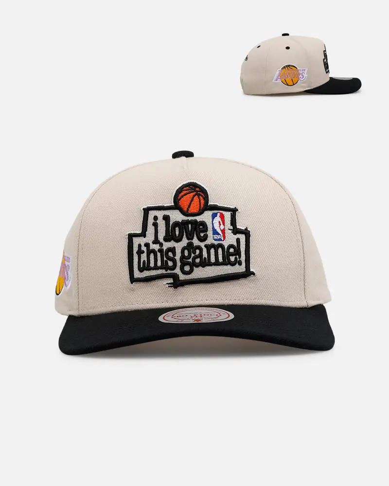 Mitchell & Ness Los Angeles Lakers 'I Love This Game' Pro Pinch Snapback Natural/Black 1