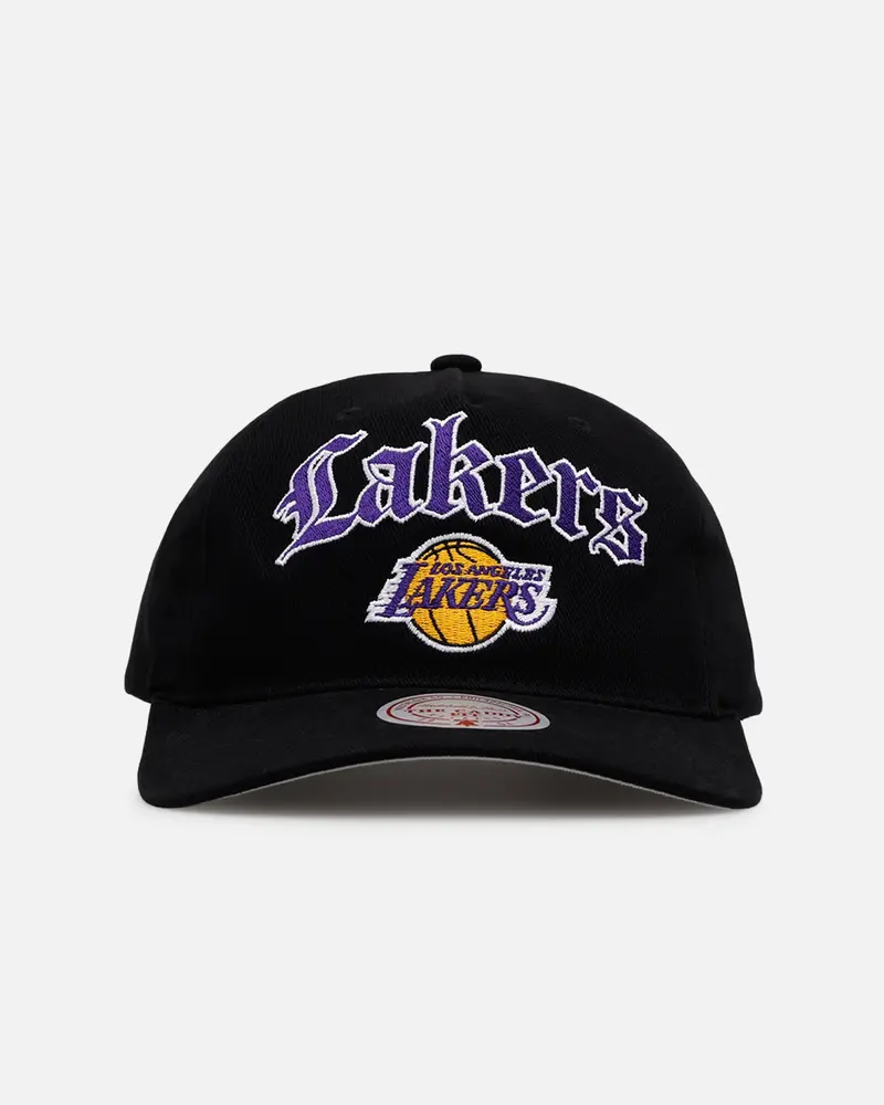 Mitchell & Ness Los Angeles Lakers 'Old English' Caddy Fit Snapback Black 1