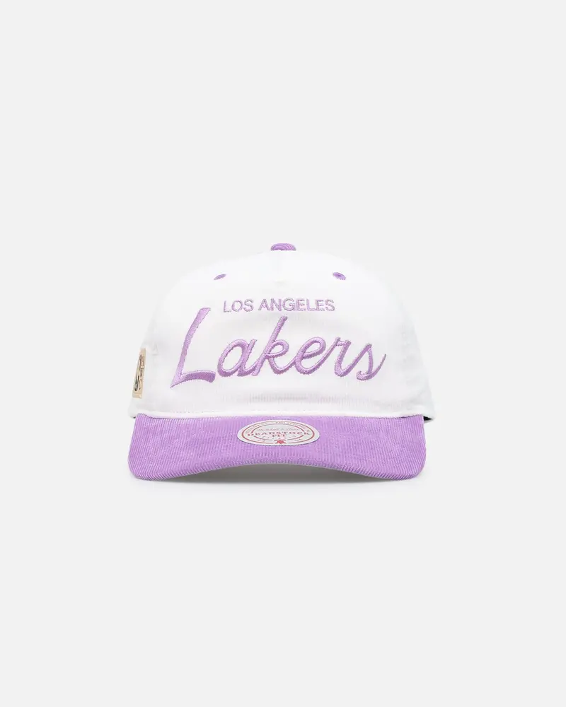 Mitchell & Ness Los Angeles Lakers Pastel Corduroy Snapback White Cream/Purple 1