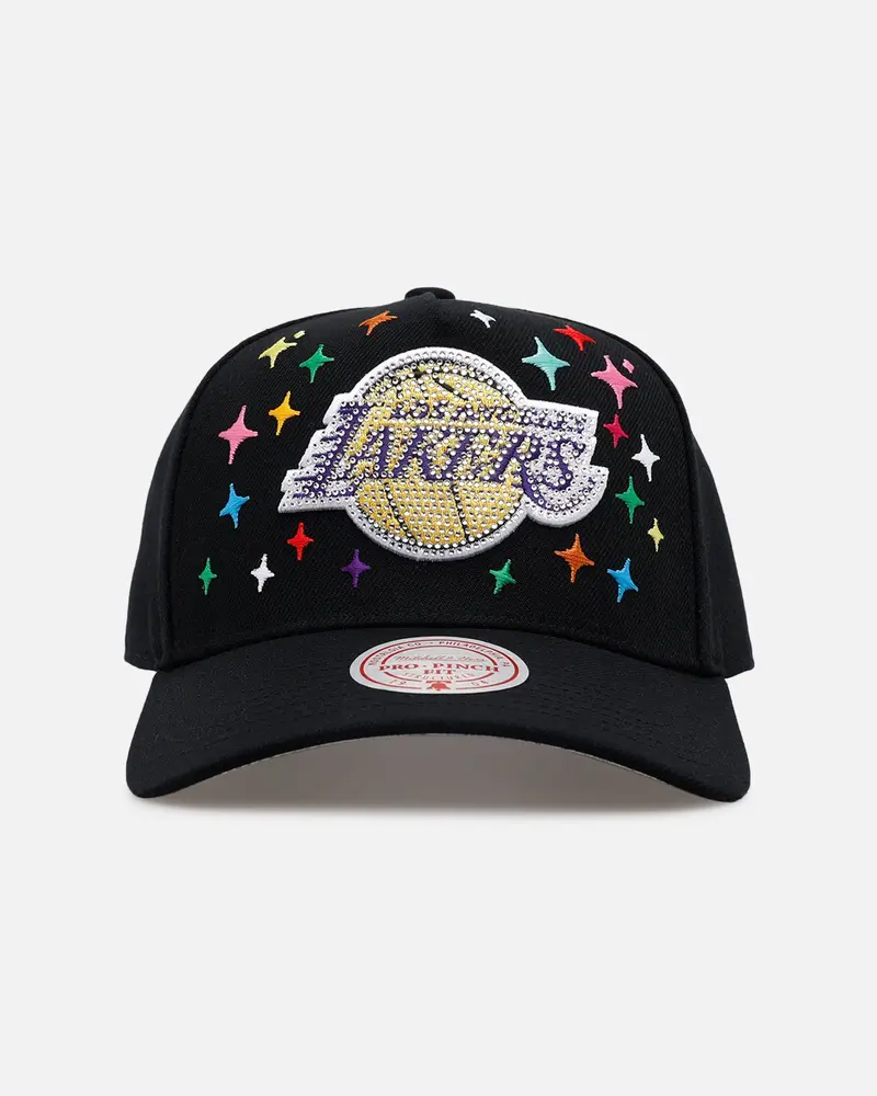 Mitchell & Ness Los Angeles Lakers 'Rhinestone Luxury' Pro Pinch Snapback Black 1