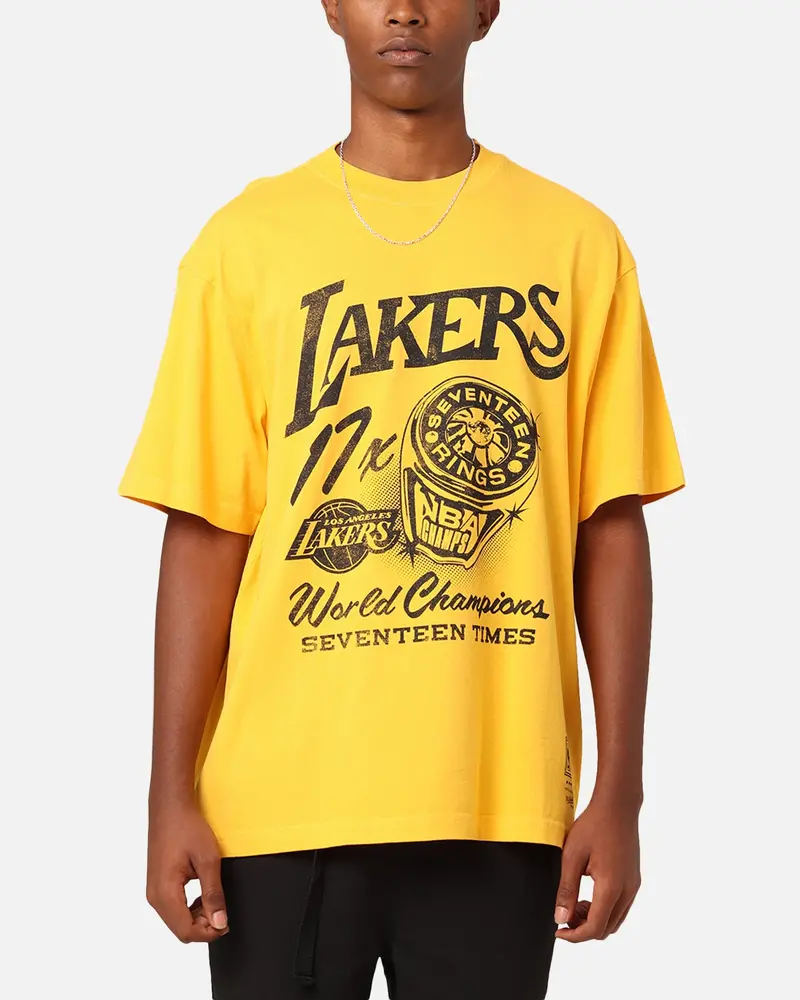 Mitchell & Ness Los Angeles Lakers Rings T-Shirt Ochre 1