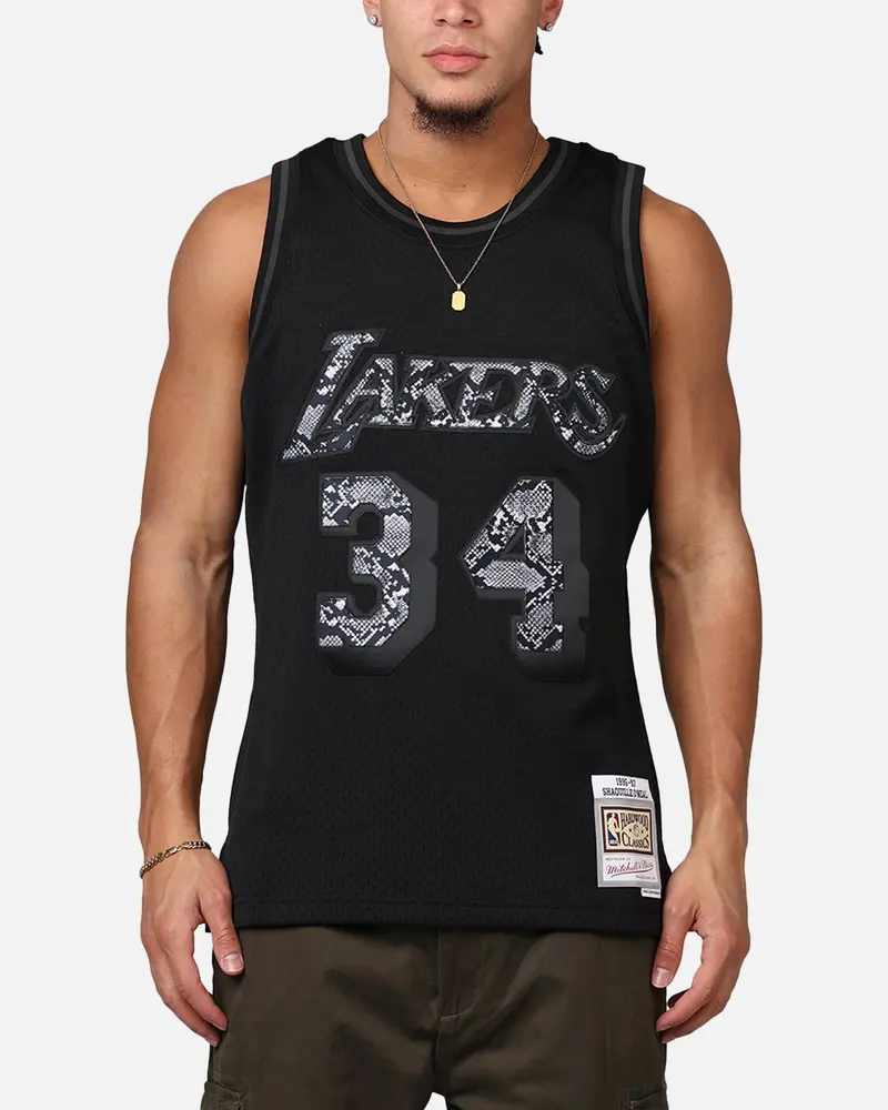 Mitchell & Ness Los Angeles Lakers Shaquille O'neal '96-97 Leather Elegance Swing Jersey Black 1