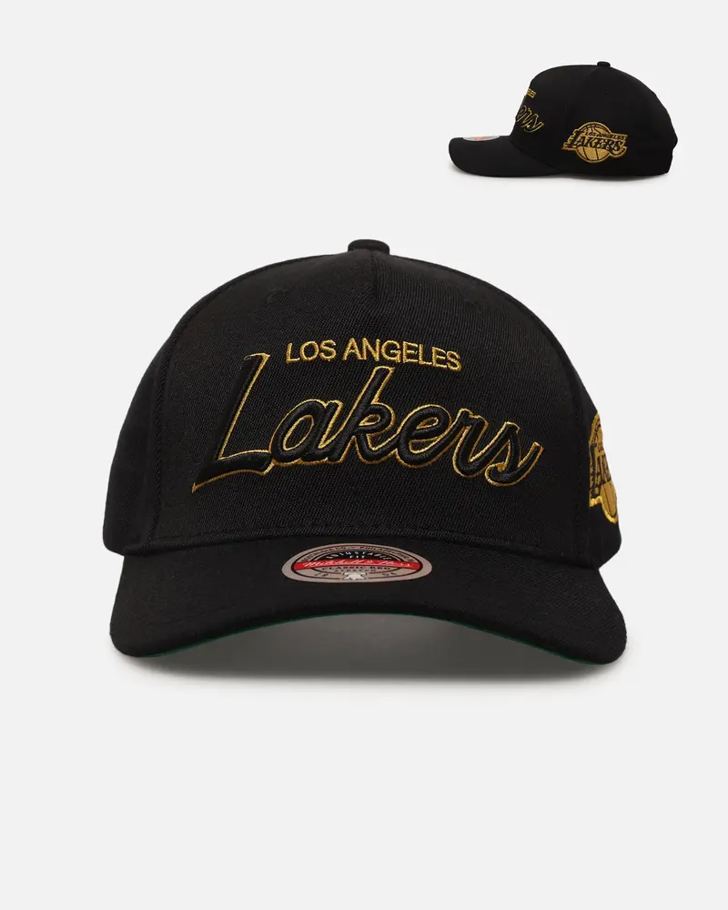 Mitchell & Ness Los Angeles Lakers 'Team Script' Mvp Snapback Black/Gold 1