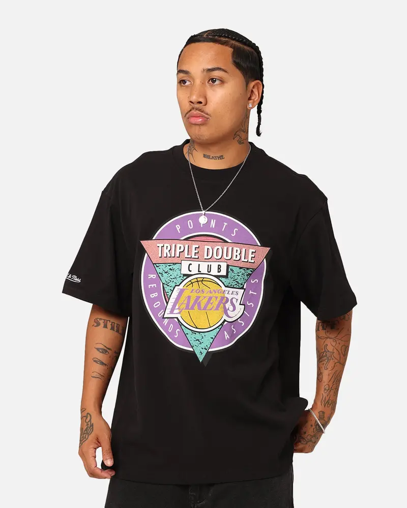 Mitchell & Ness Los Angeles Lakers Triple Double Club T-Shirt Black 1