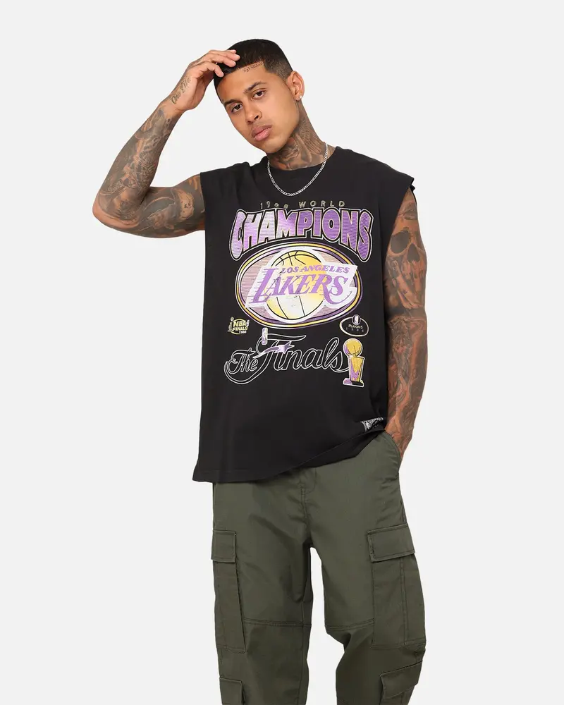 Mitchell & Ness Los Angeles Lakers Vintage Muscle T-Shirt Faded Black 1