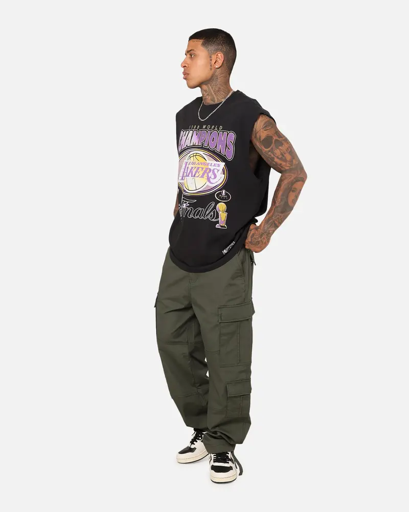 Mitchell & Ness Los Angeles Lakers Vintage Muscle T-Shirt Faded Black 2