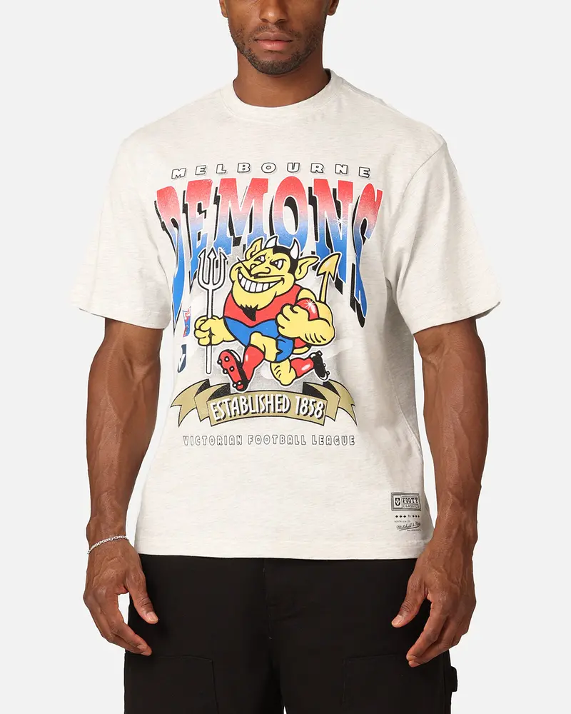 Mitchell & Ness Melbourne Demons Character T-Shirt Silver Marle 1