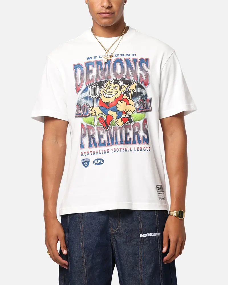 Mitchell & Ness Melbourne Demons Mascot T-Shirt Vintage White 1