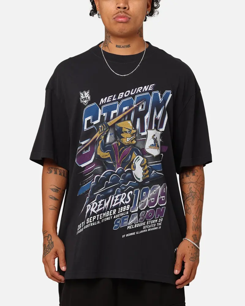 Mitchell & Ness Melbourne Storm Premiers 1999 Season T-Shirt Faded Black 1