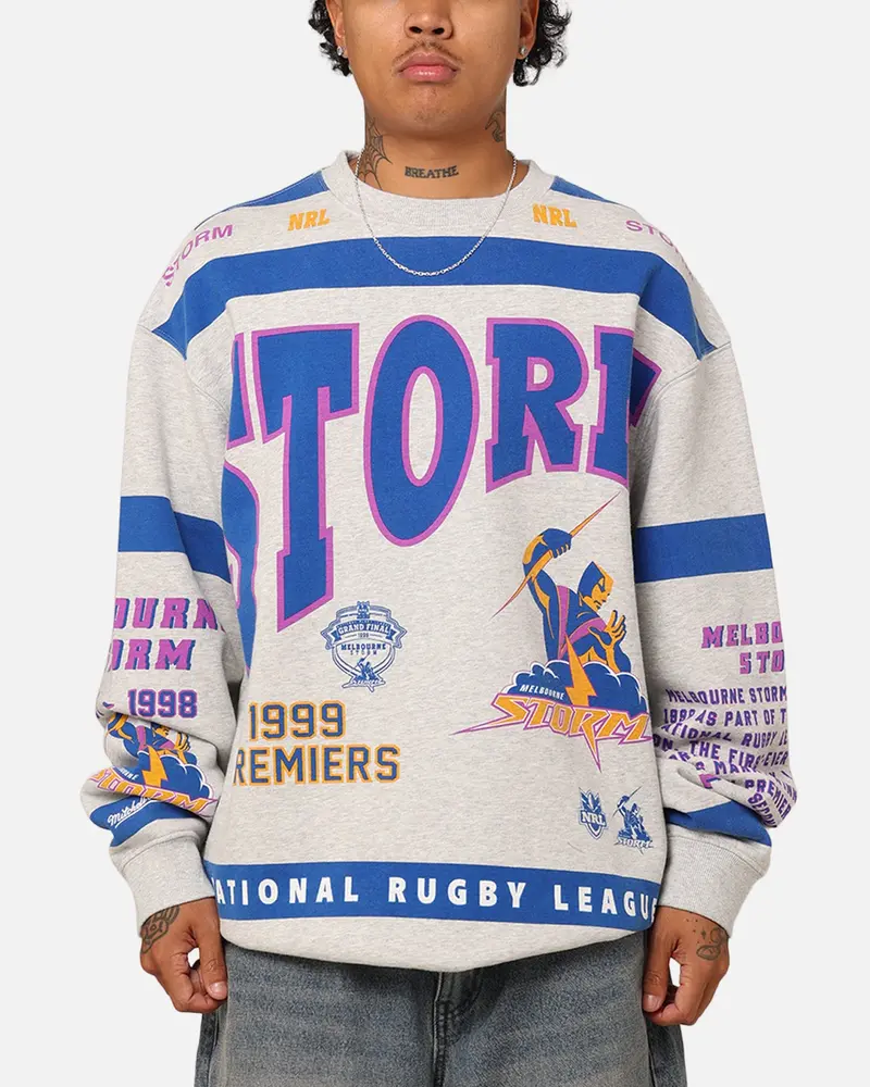 Mitchell & Ness Melbourne Storm Team Crewneck Grey Marle 1