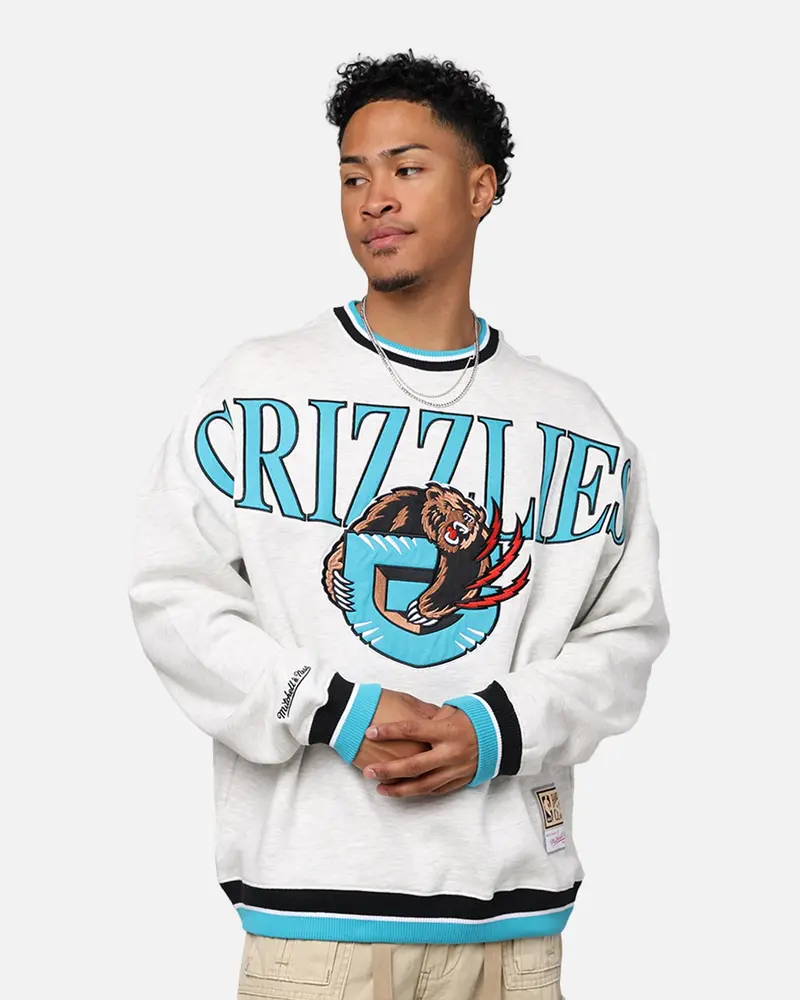 Mitchell & Ness Memphis Grizzlies Shooting Crewneck Silver Marle 1