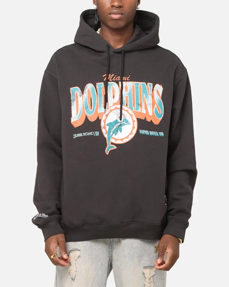 Mitchell & Ness Miami Dolphins Arch Hoodie Faded Black 1