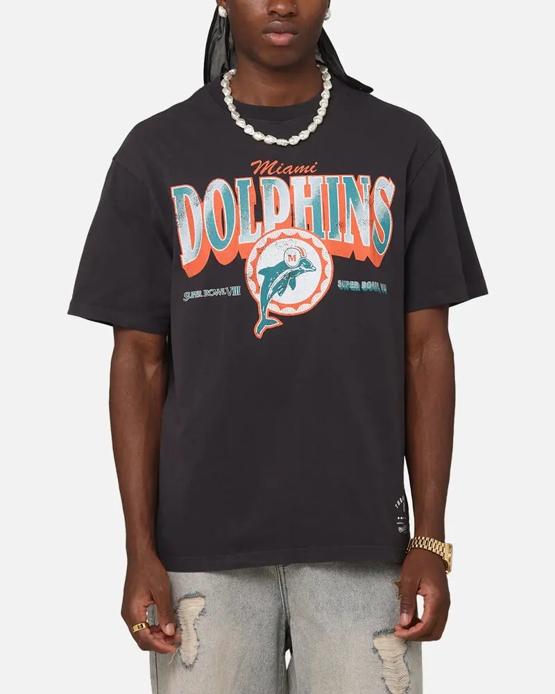 Mitchell & Ness Miami Dolphins Arch T-Shirt Faded Black 1