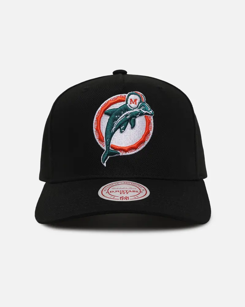 Mitchell & Ness Miami Dolphins Team Colour Logo Mvp Snapback Black 1