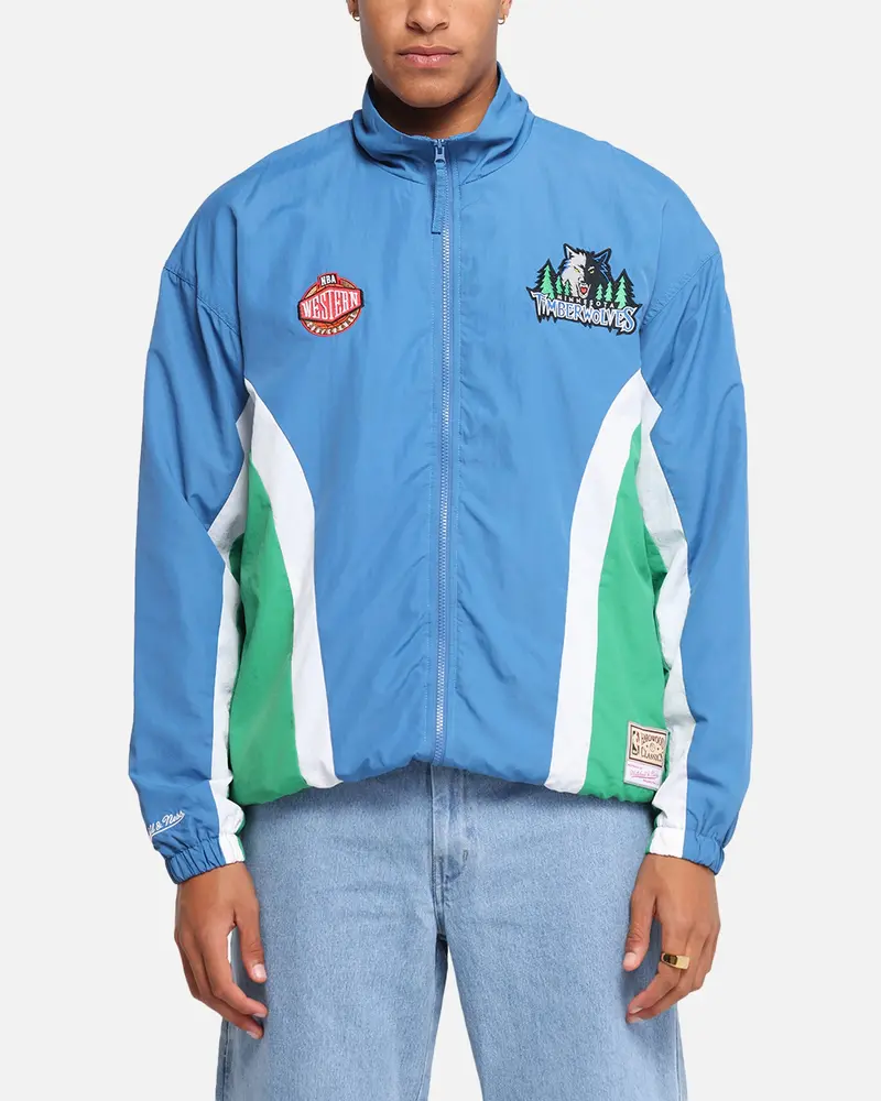 Mitchell & Ness Minnesota Timberwolves Nylon Track Jacket Blue/Green 1