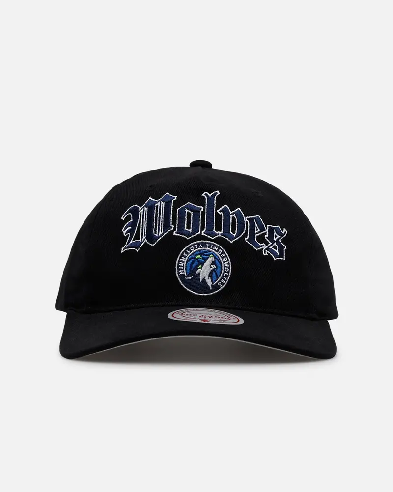 Mitchell & Ness Minnesota Timberwolves 'Old English' Caddy Fit Snapback Black 1