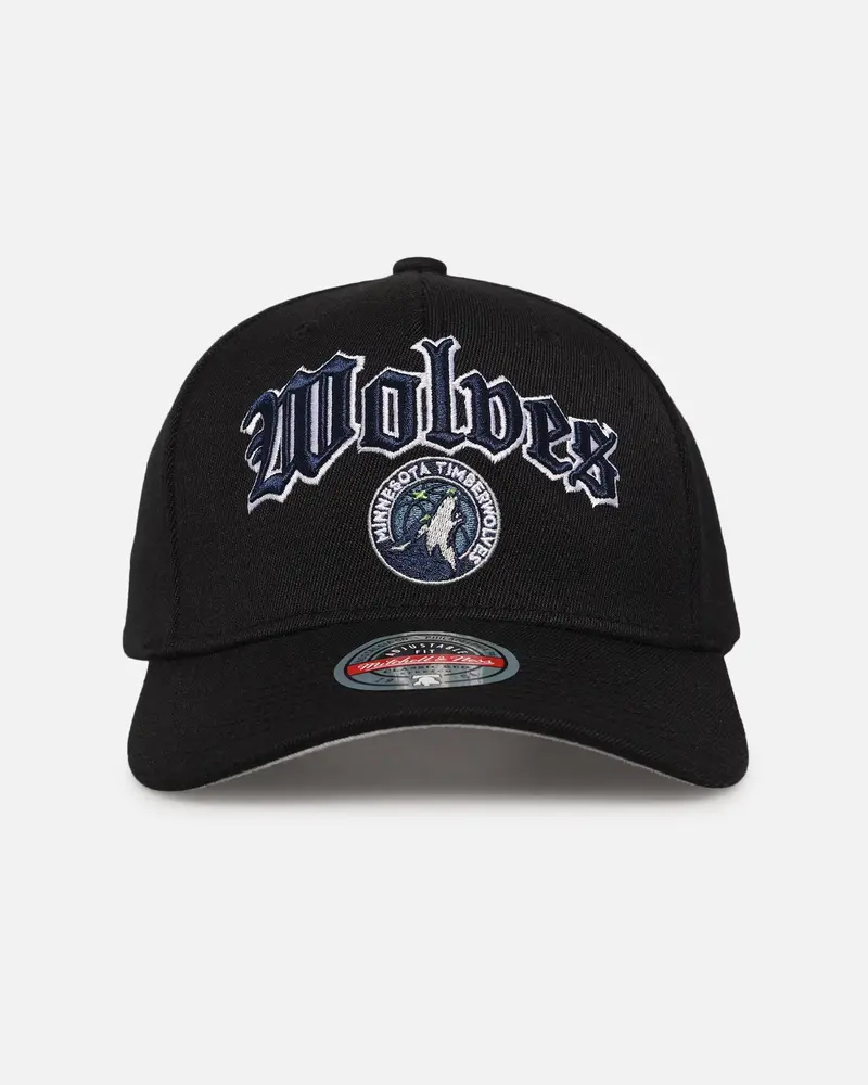 Mitchell & Ness Minnesota Timberwolves 'Old English Classic' Mvp Snapback Black 1