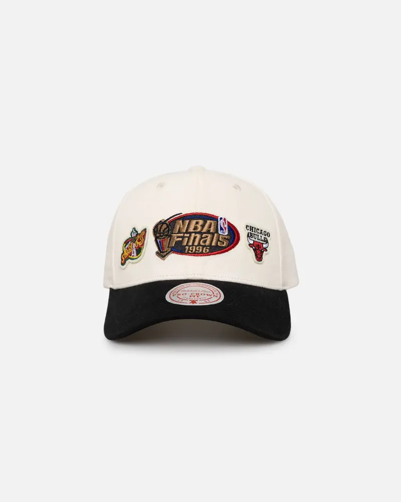 Mitchell & Ness Nba Finals Seattle Supersonics And Chicago Bulls Pro Crown Snapback White Cream/Black 1