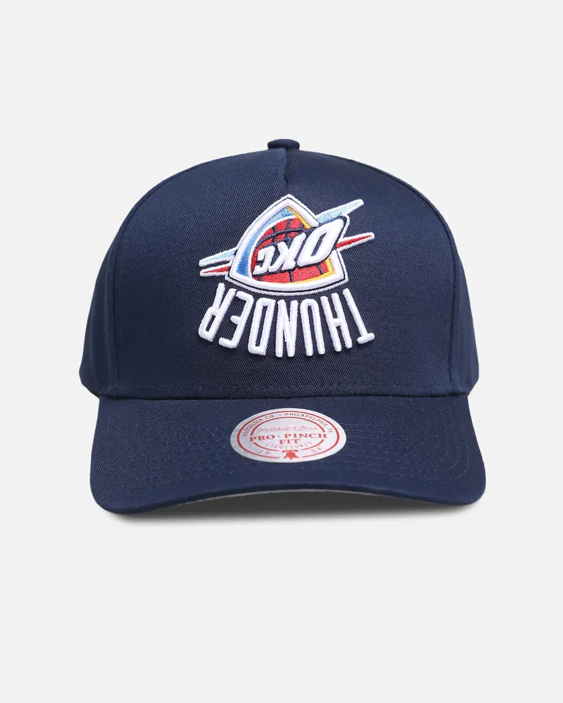 Mitchell & Ness Oklahoma City Thunder 'Upside Down Logo' Pro Pinch Snapback Navy 1