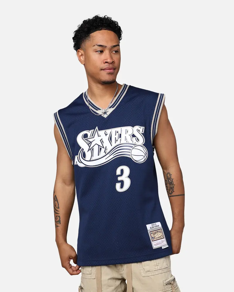 Mitchell & Ness Philadelphia 76Ers Allen Iverson 2000-01 College Twist Swing Jersey Navy/White 1