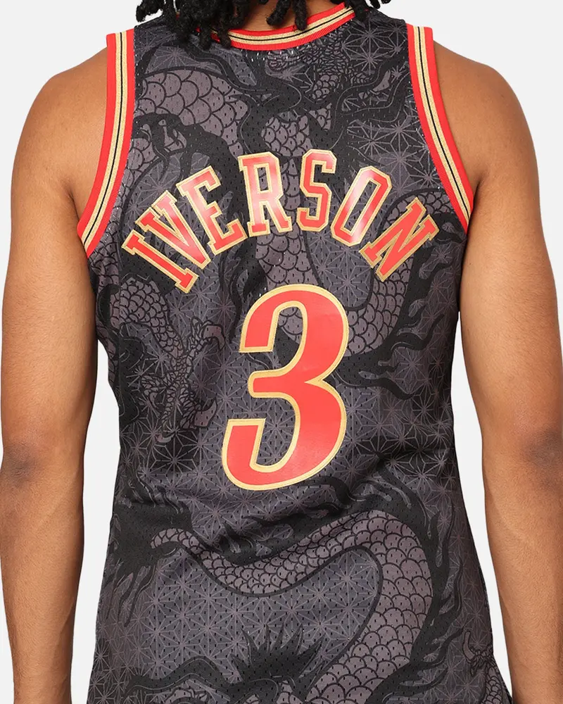 Mitchell & Ness Philadelphia 76Ers Allen Iverson '97-98 Year Of The Dragon Swingman Jersey Black/Red 5