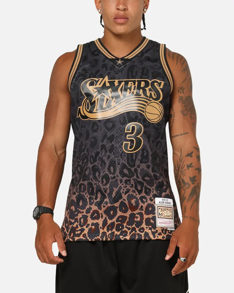 Mitchell & Ness Philadelphia 76Ers Allen Iverson 'Leopard' Swing Jersey Black/Leopard 1