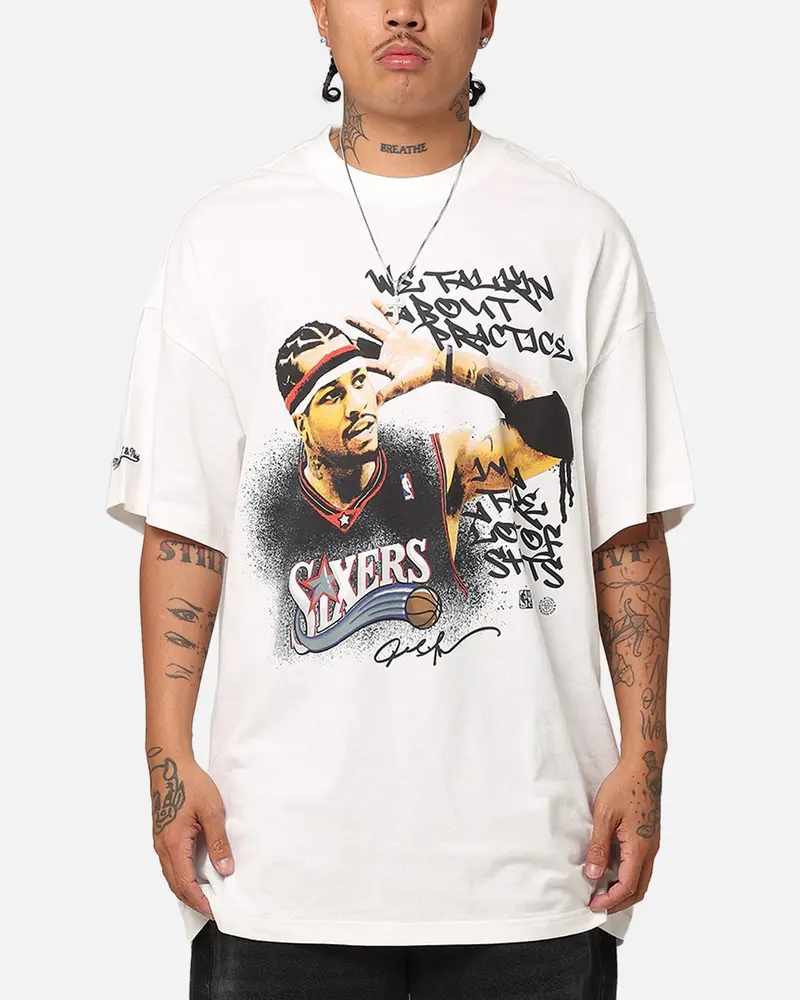 Mitchell & Ness Philadelphia 76Ers Allen Iverson We Talkin T-Shirt Vintage White 1