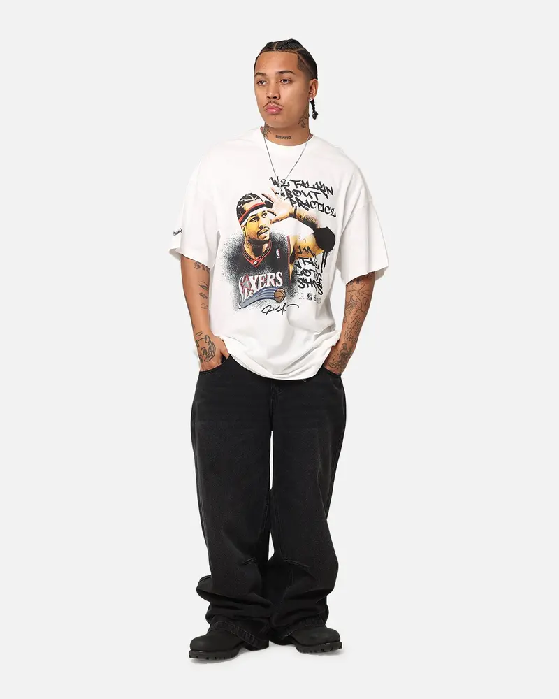 Mitchell & Ness Philadelphia 76Ers Allen Iverson We Talkin T-Shirt Vintage White 2