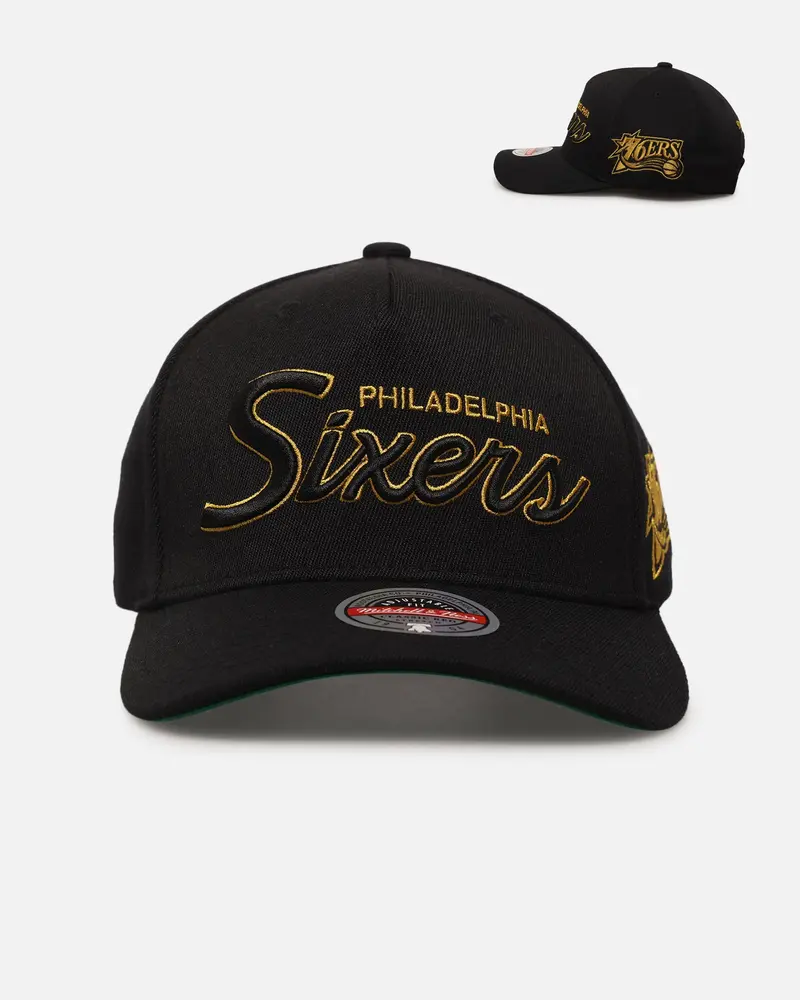 Mitchell & Ness Philadelphia 76Ers 'Team Script' Mvp Snapback Black/Gold 1