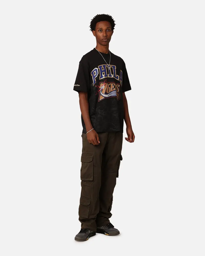 Mitchell & Ness Philadelphia 76Ers Year Of The Dragon T-Shirt Faded Black 2