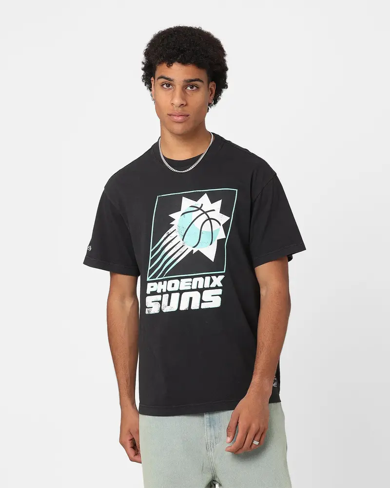 Mitchell & Ness Phoenix Suns Ice Blue Logo T-Shirt Faded Black 1