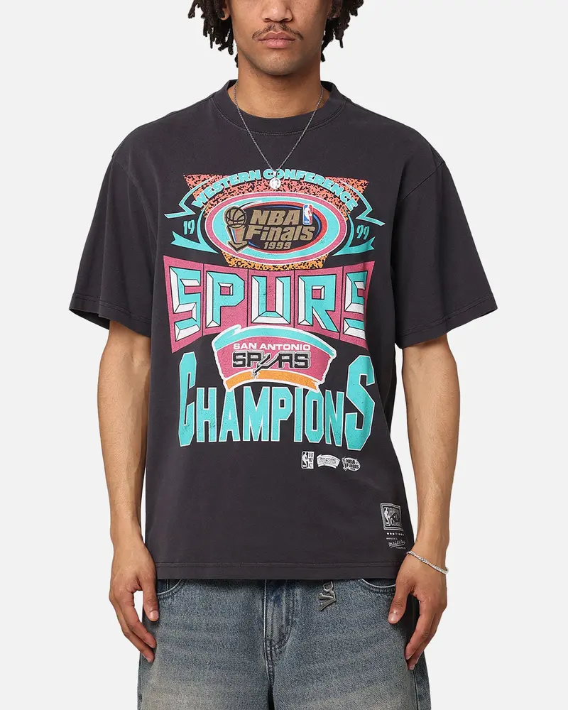 Mitchell & Ness San Antonio Spurs Chisel Championship T-Shirt Black 1