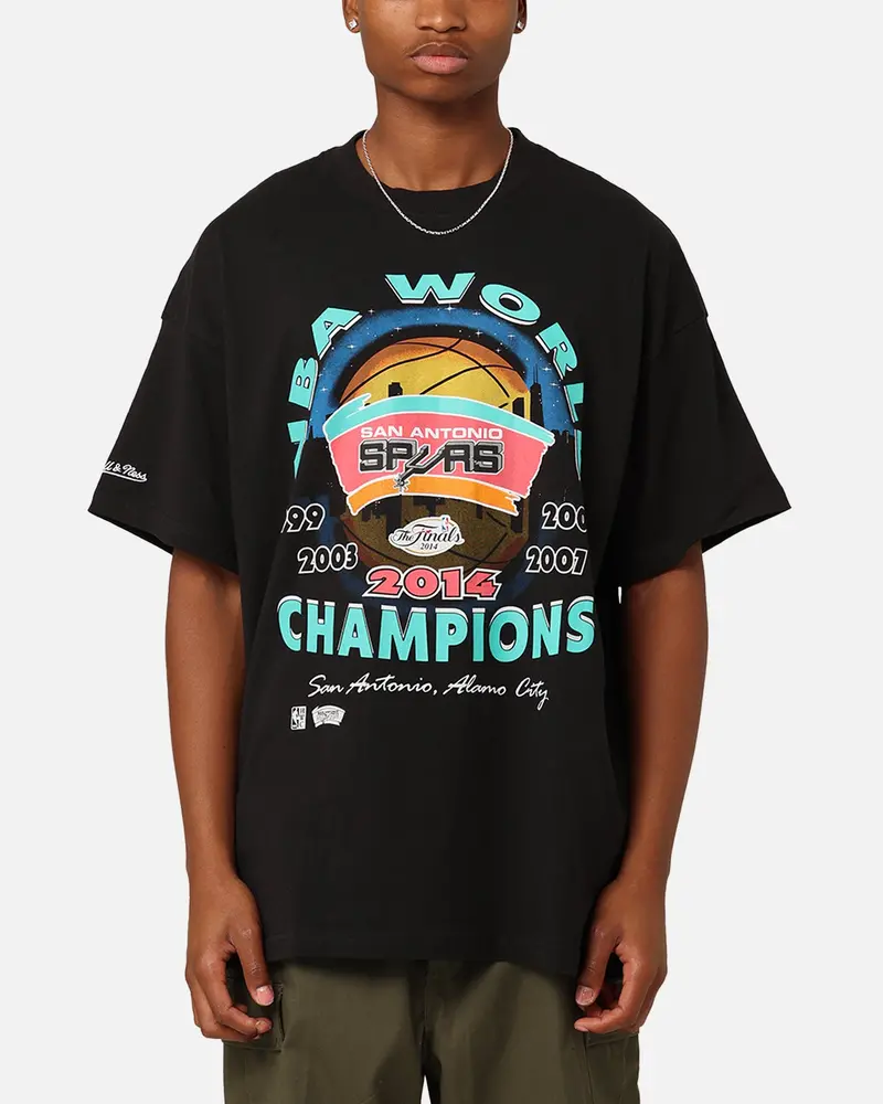 Mitchell & Ness San Antonio Spurs 'Spurs 2014 Champs' 2014 World Champs T-Shirt Black 1