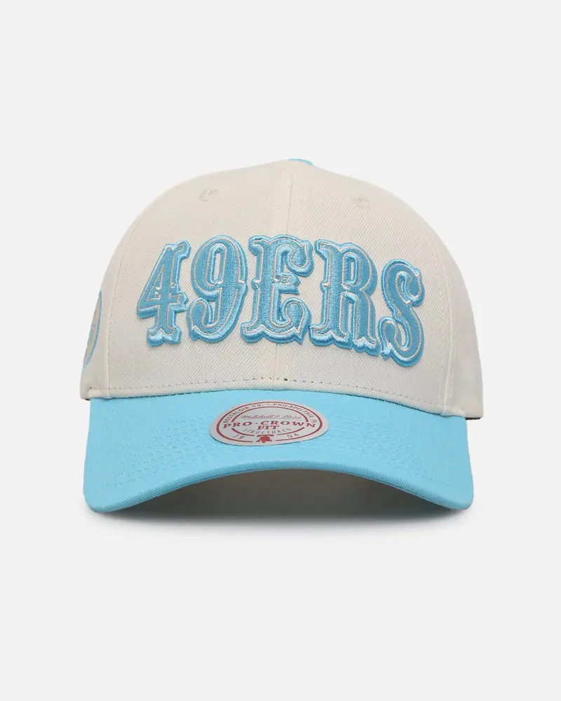 Mitchell & Ness San Francisco 49Ers 'Sky Blue' Pro Crown Snapback White Cream/Blue 1