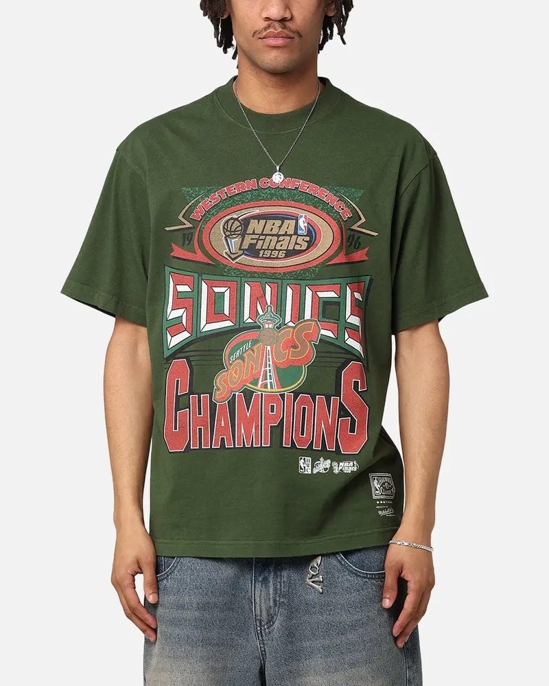Mitchell & Ness Seattle Sonics Road To Finals T-Shirt Green 1