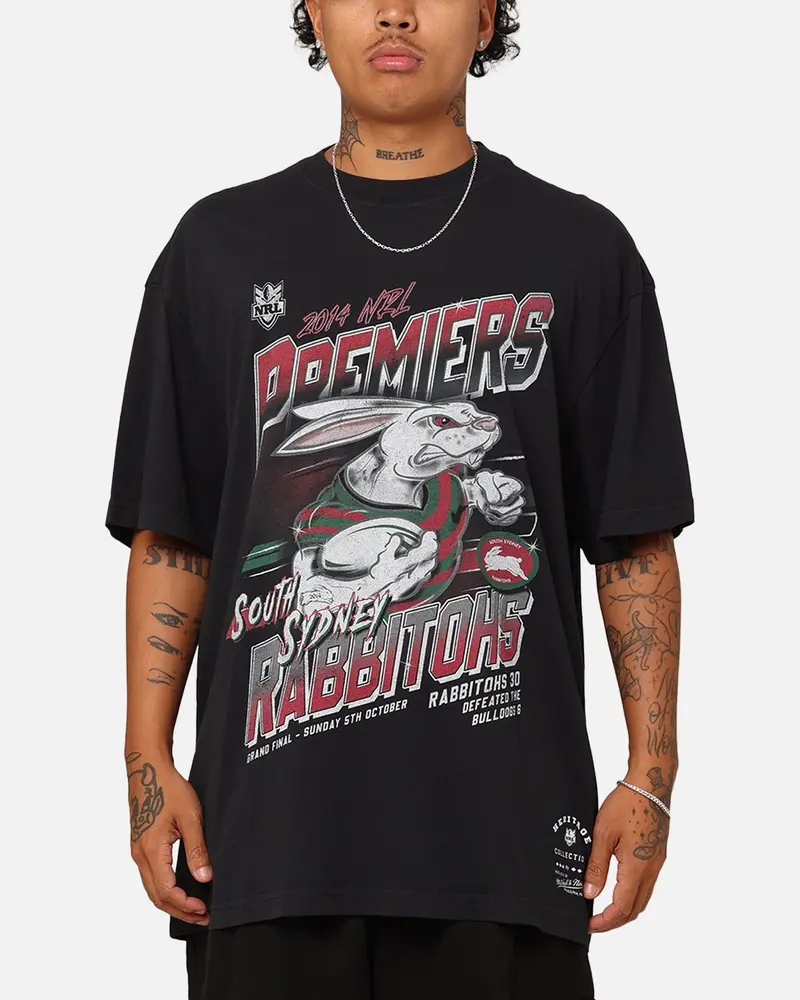 Mitchell & Ness South Sydney Rabbitohs 2014 Grand Final T-Shirt Faded Black 1
