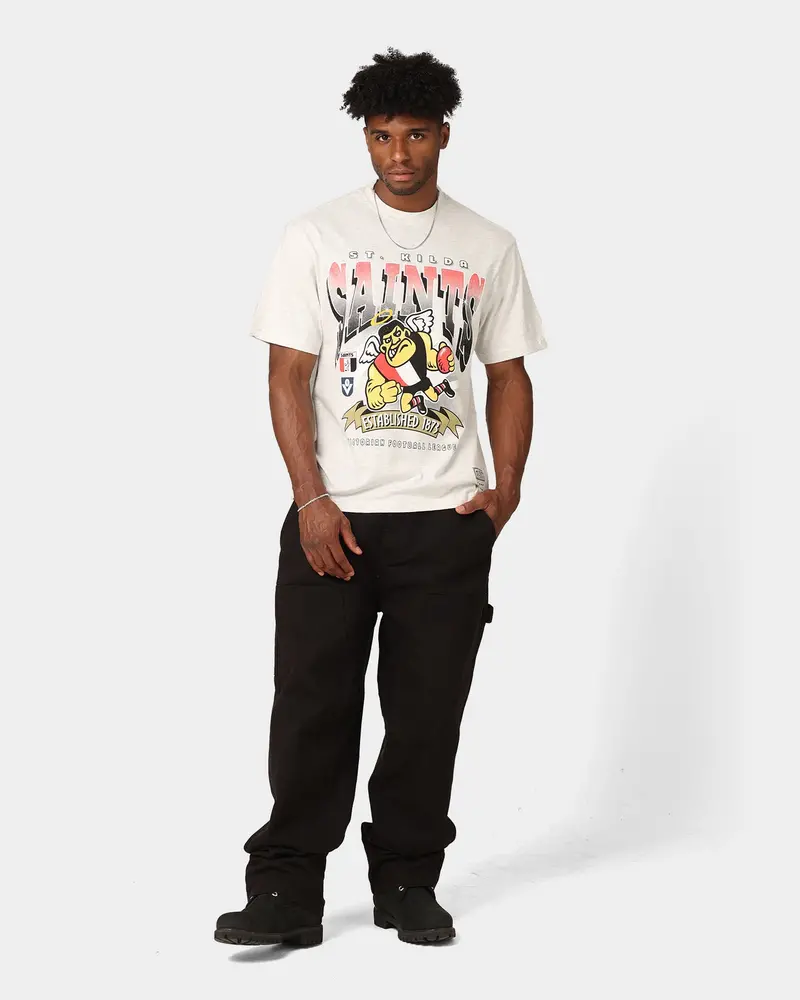 Mitchell & Ness St. Kilda Saints Character T-Shirt Silver Marle 2