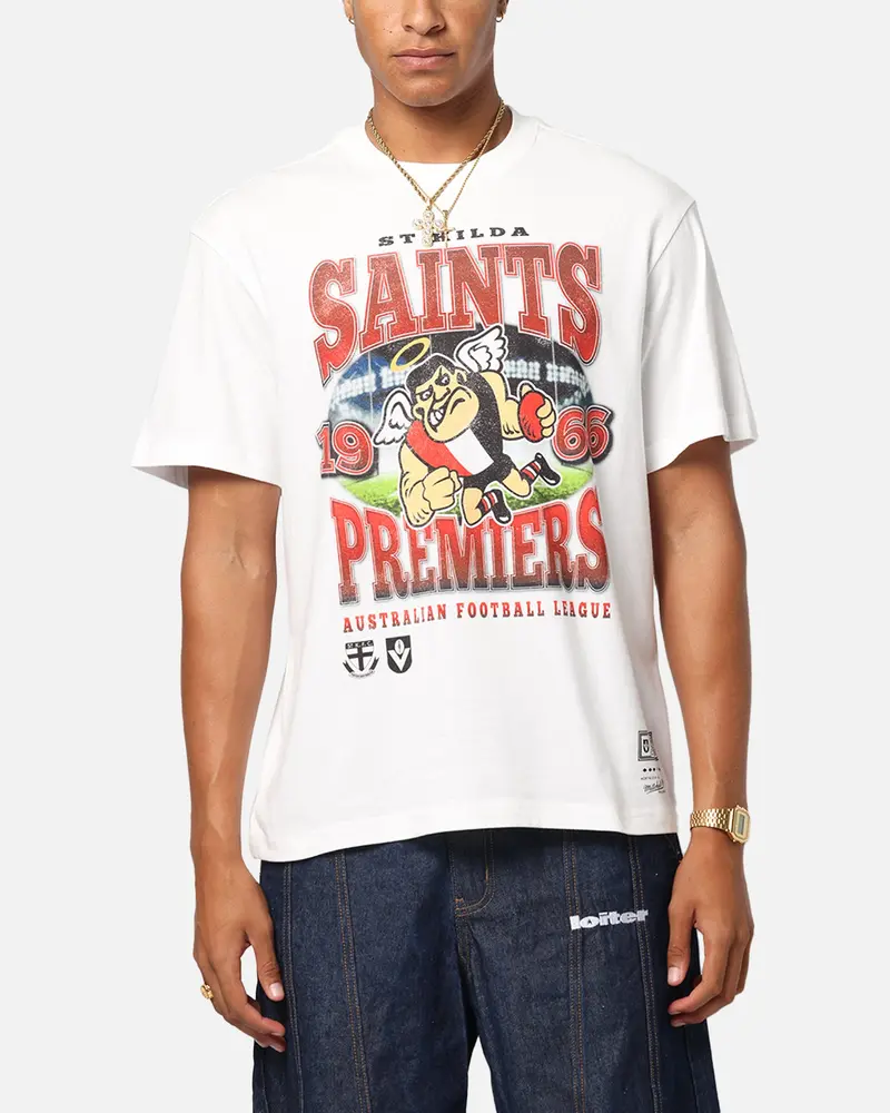 Mitchell & Ness St Kilda Saints Mascot T-Shirt Vintage White 1