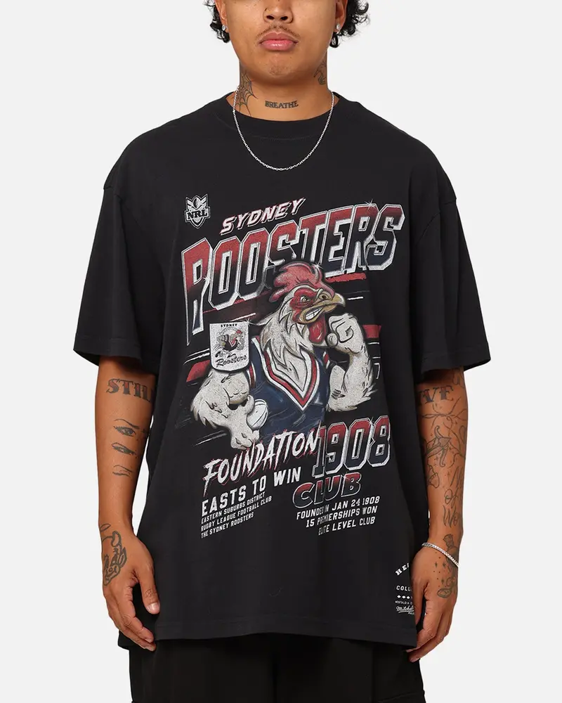 Mitchell & Ness Sydney Roosters Inaugural Season T-Shirt Faded Black 1