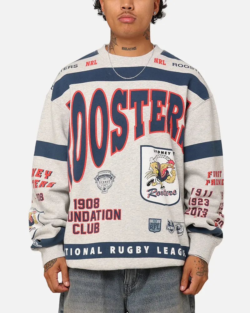 Mitchell & Ness Sydney Roosters Team Crewneck Grey Marle 1
