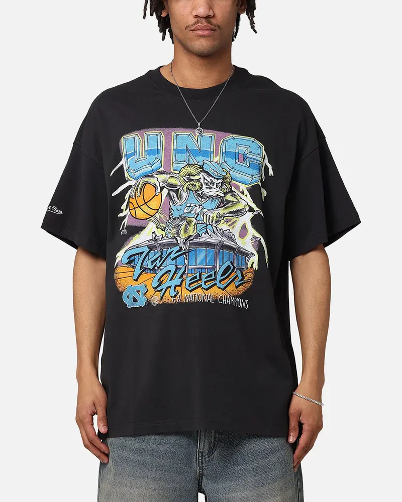 Mitchell & Ness Tar Heels Electric Unc T-Shirt Faded Black 1