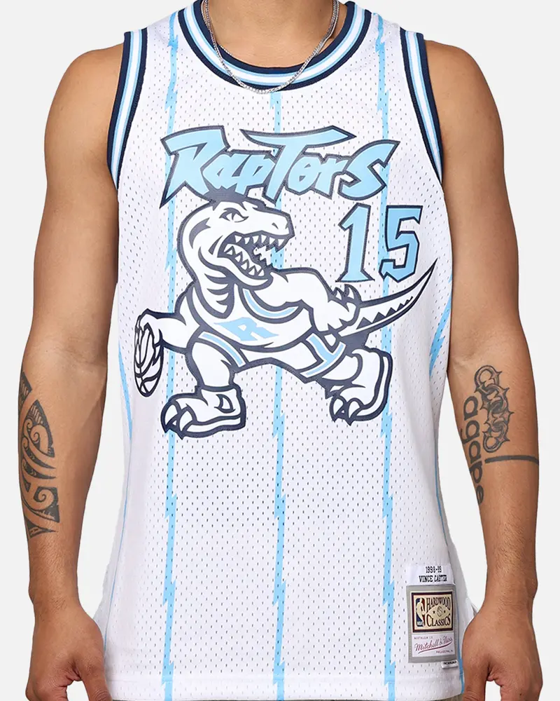 Mitchell & Ness Toronto Raptors Vince Carter 1998-99 College Twist Swing Jersey White/Light Blue 4