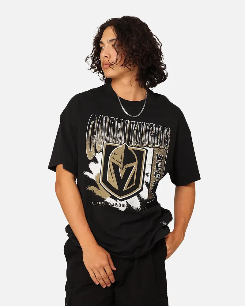Mitchell & Ness Vegas Golden Knights Brush Off T-Shirt Faded Black 1