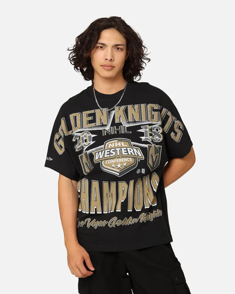 Mitchell & Ness Vegas Golden Knights Conference Champs T-Shirt Faded Black 1